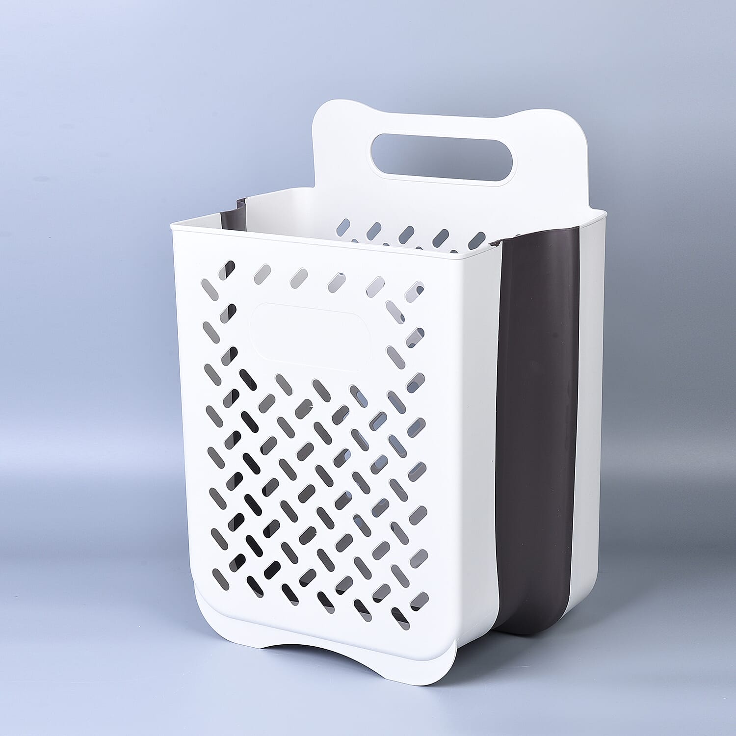 Multipurpose Collapsable Smart Storage Unit - Laundry - Stationary - Kitchen - DIY (Size-49x35x25Cm) - White and Grey