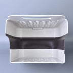 Multipurpose Collapsable Smart Storage Unit - Laundry - Stationary - Kitchen - DIY (Size-49x35x25Cm) - White and Grey