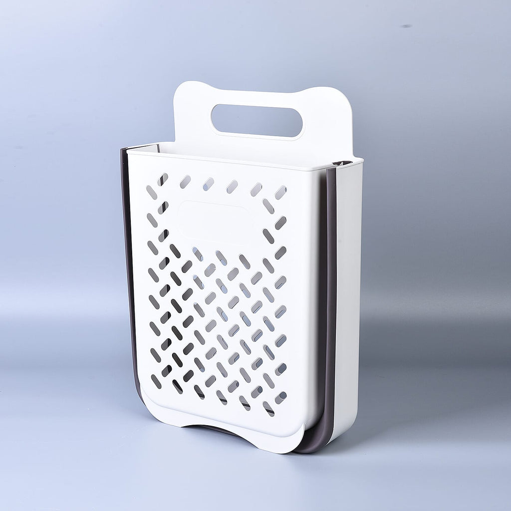 Multipurpose Collapsable Smart Storage Unit - Laundry - Stationary - Kitchen - DIY (Size-49x35x25Cm) - White and Grey