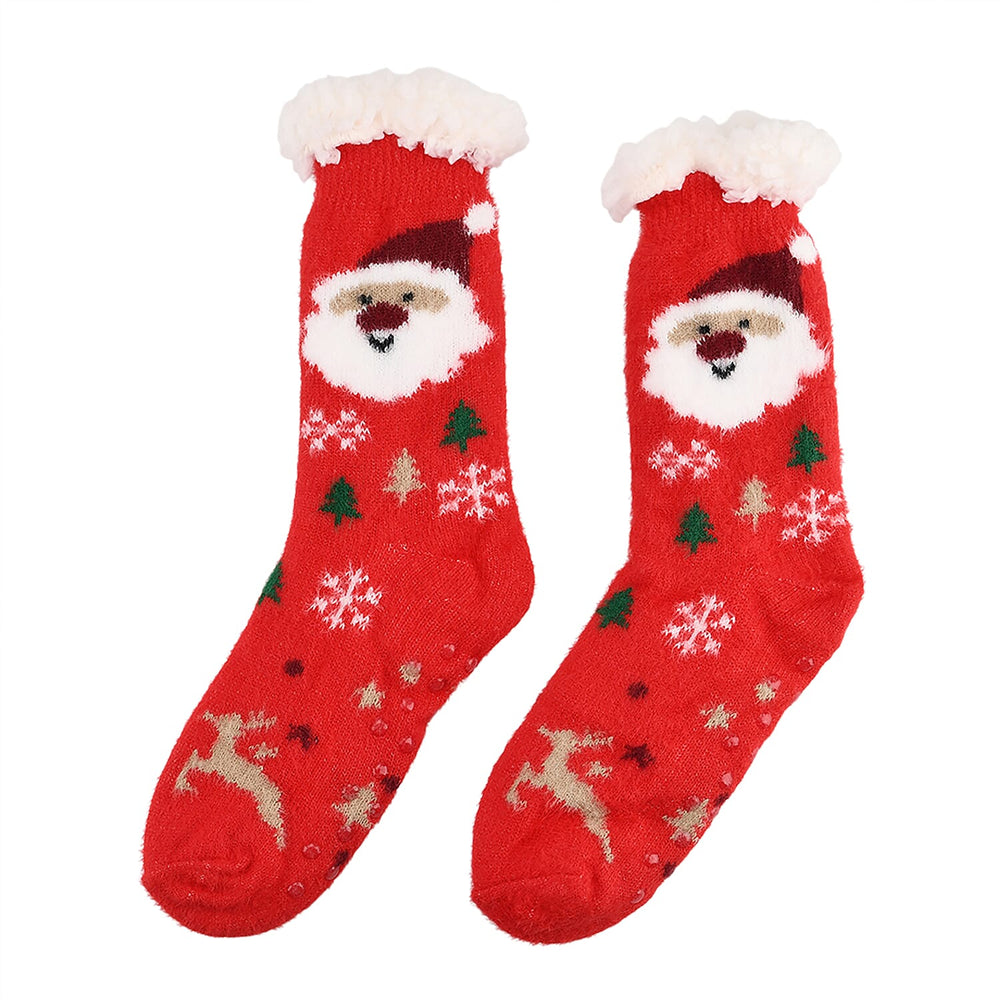 Warm Sherpa Socks - Red & Green