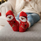 Warm Sherpa Socks - Red & Green