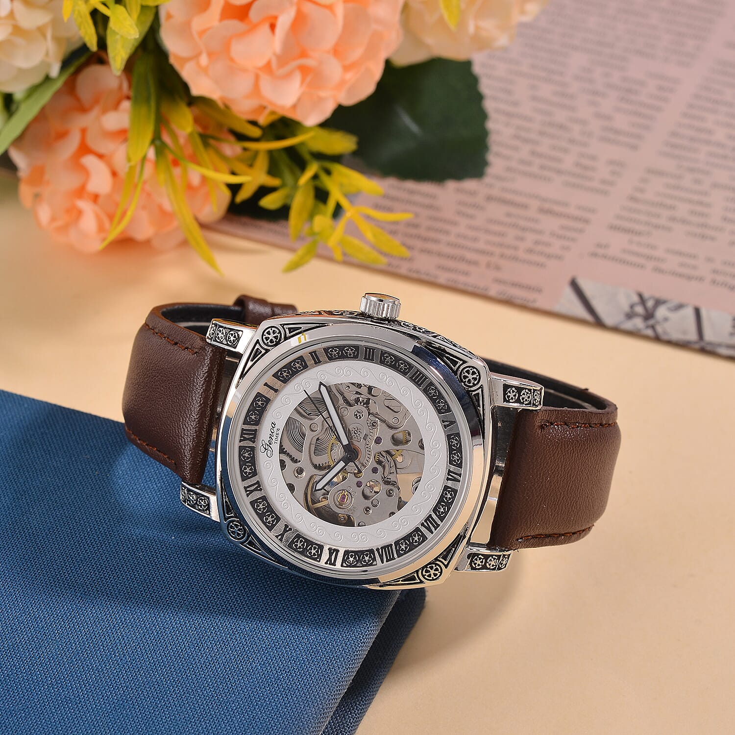 Designer Inspired - GENOA Automatic Mechanical Movement Watch with SKELETON Design - Limited Stock