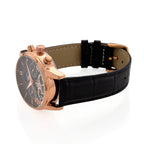 MAJESTY Limited Edition ENIGMATIC Automatic 3ATM Mens Watch with Rose Gold dial Black Leather Strap With Day-Night Indicator