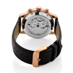 MAJESTY Limited Edition ENIGMATIC Automatic 3ATM Mens Watch with Rose Gold dial Black Leather Strap With Day-Night Indicator