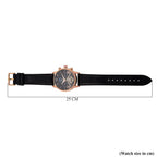 MAJESTY Limited Edition ENIGMATIC Automatic 3ATM Mens Watch with Rose Gold dial Black Leather Strap With Day-Night Indicator