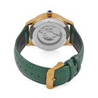 WILLIAM HUNT 5 ATM Water Resistant Automatic Movt. Watch in Gold Tone with Green Leather Strap