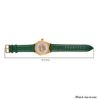 WILLIAM HUNT 5 ATM Water Resistant Automatic Movt. Watch in Gold Tone with Green Leather Strap