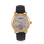 LIMITED EDITION William Hunt London Automatic Movement 5 ATM WR Moon Phase Watch With Black Leather Strap