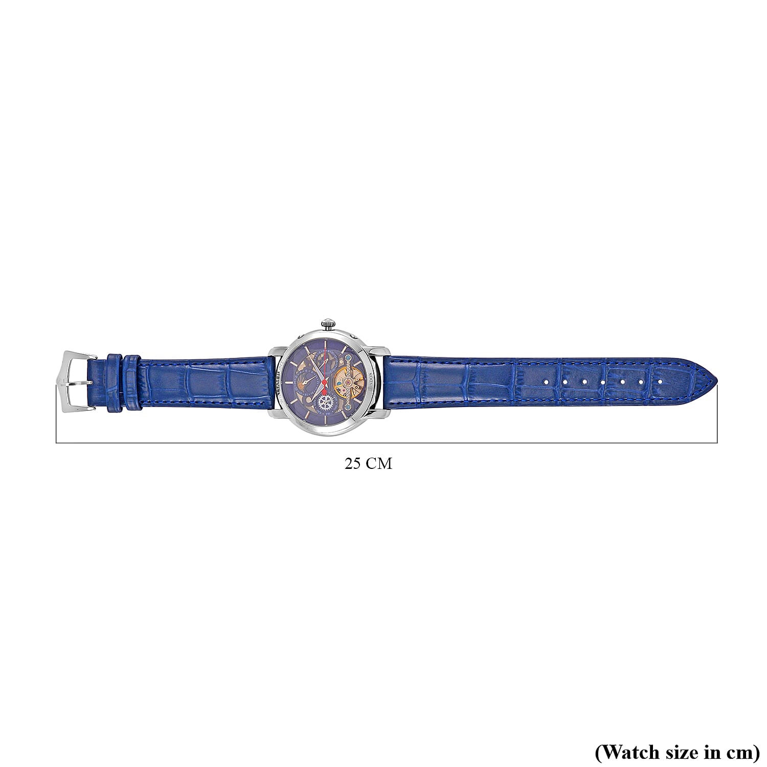 LIMITED EDITION William Hunt London Automatic Movement 5 ATM WR Moon Phase Watch With Blue Leather Strap