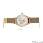 GENOA TIME V2 Automatic Mechanical Movement (40.5mm Case) White Dial 3ATM Water Resistant Watch With Gold Stainless Steel Mesh Strap