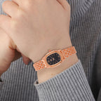 Strada Japanese Movement Black Dial Water Resistant Watch in Rose Gold Tone