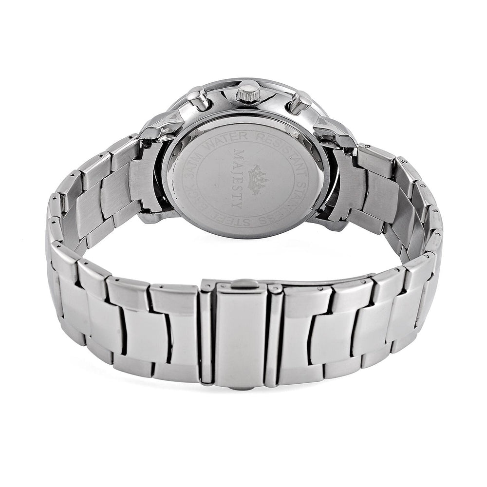 MAJESTY Multifunction Movt. Blue Dial 3 ATM Water Resistant Watch with Stainless Steel Chain Strap in Silver Tone