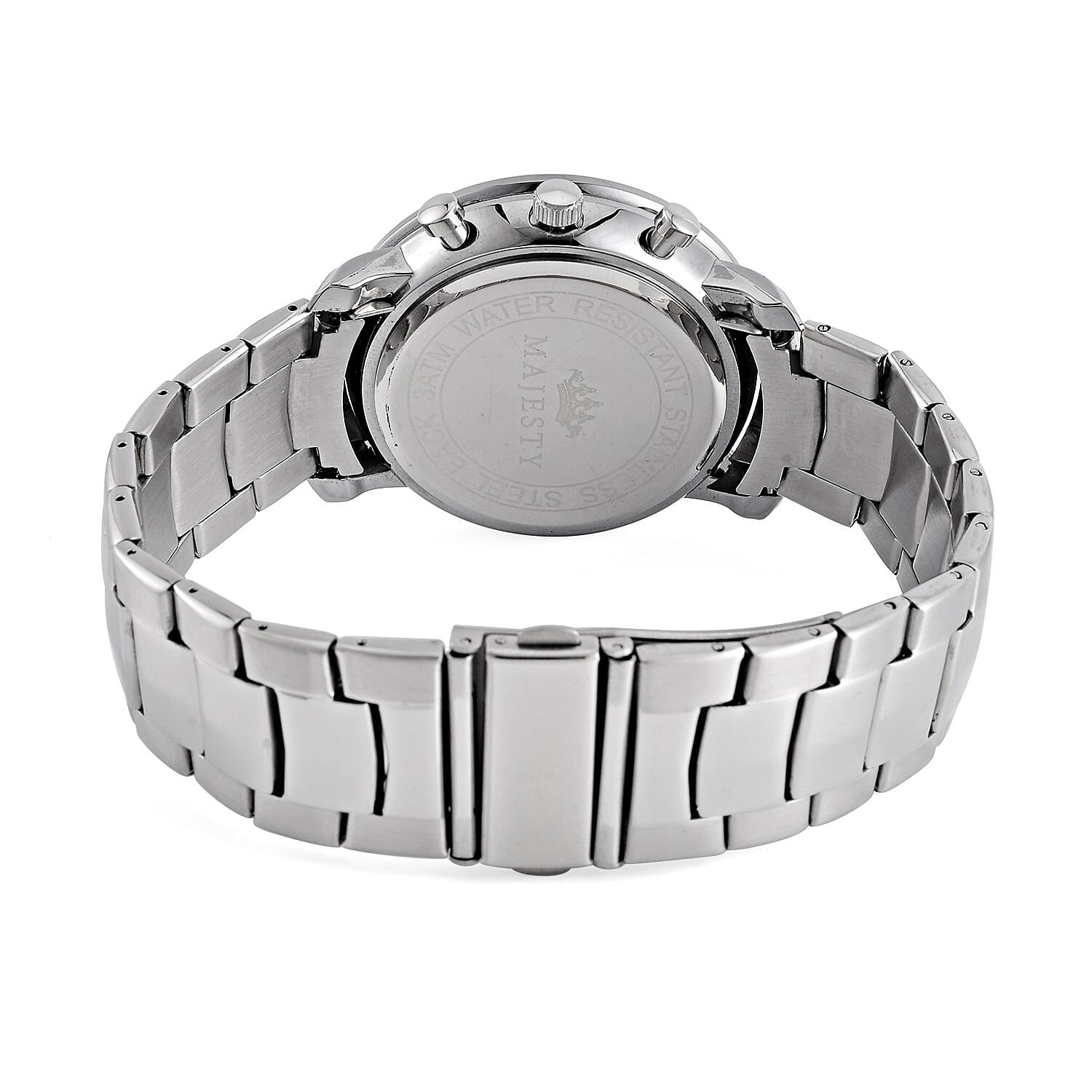 MAJESTY Multifunction Movt. Blue Dial 3 ATM Water Resistant Watch with Stainless Steel Chain Strap in Silver Tone