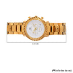 MAJESTY Multifunction Movt. White Dial 3 ATM Water Resistant Watch with Stainless Steel Chain Strap in Gold Tone