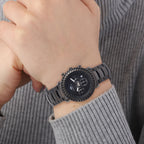 MAJESTY Multifunction Movt. Black Dial 3 ATM Water Resistant Watch with Stainless Steel Chain Strap in Black Tone