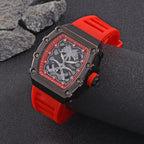 GENOA Japan Movt. 3ATM WR Black Dial Watch with Red Colour Strap