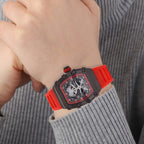 GENOA Japan Movt. 3ATM WR Black Dial Watch with Red Colour Strap
