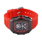 GENOA Japan Movt. 3ATM WR Black Dial Watch with Red Colour Strap