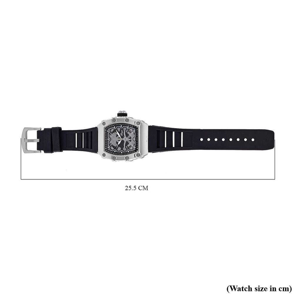 GENOA Japan Movt. 3ATM WR Black Dial Watch with Black Colour Strap