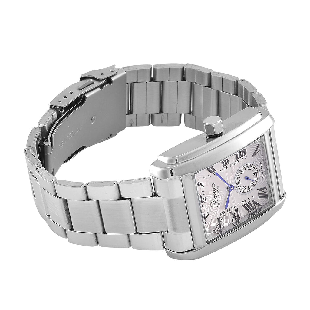 Genoa Time Limited Edition Watch, 3 ATM Water Resistant, With Butterfly Buckle Clasp, Presented in a Gift Box - White