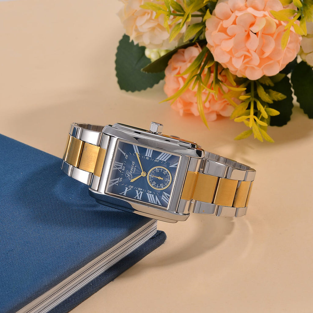 Genoa Time Limited Edition Watch, Miyota Movement, 3 ATM Water Resistant, With Butterfly Buckle Clasp, Presented in a Gift Box - Blue