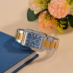 Genoa Time Limited Edition Watch, Miyota Movement, 3 ATM Water Resistant, With Butterfly Buckle Clasp, Presented in a Gift Box - Blue