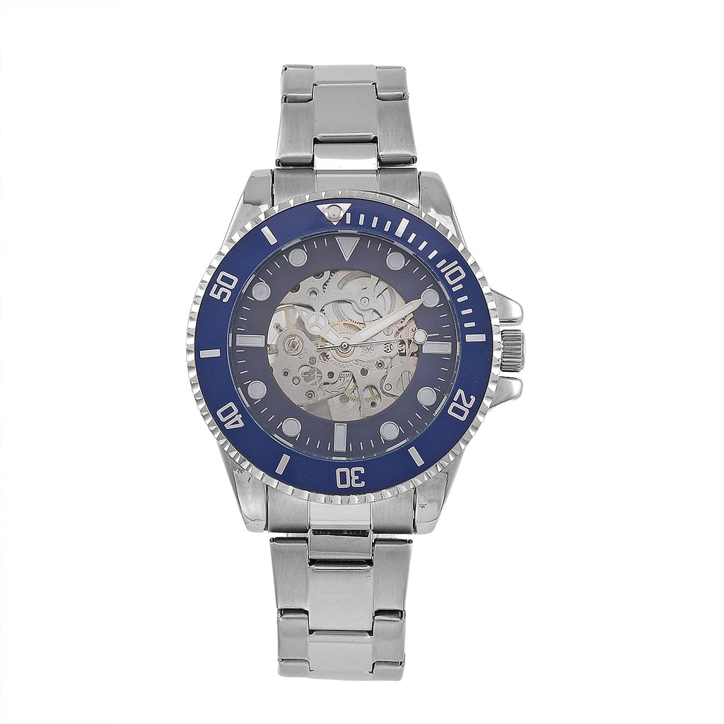 Genoa Time Limited Edition Automatic Skeleton Dial Watch - 3ATM Water Resistant - Presented in a gift box - Blue
