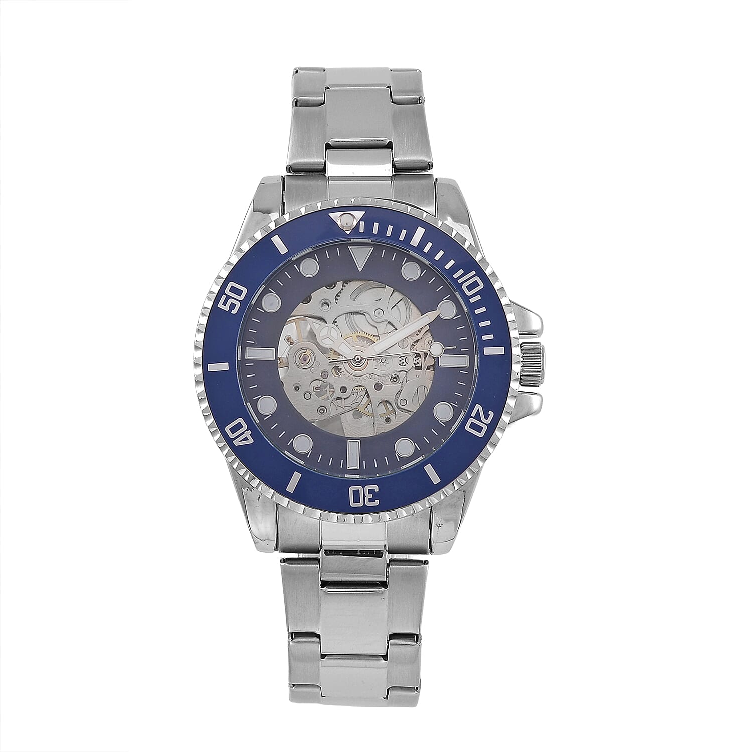 Genoa Time Limited Edition Automatic Skeleton Dial Watch - 3ATM Water Resistant - Presented in a gift box - Blue