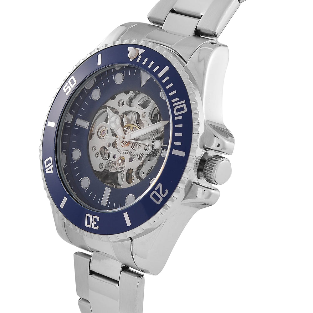 Genoa Time Limited Edition Automatic Skeleton Dial Watch - 3ATM Water Resistant - Presented in a gift box - Blue