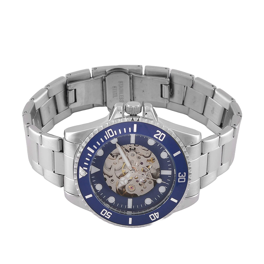 Genoa Time Limited Edition Automatic Skeleton Dial Watch - 3ATM Water Resistant - Presented in a gift box - Blue