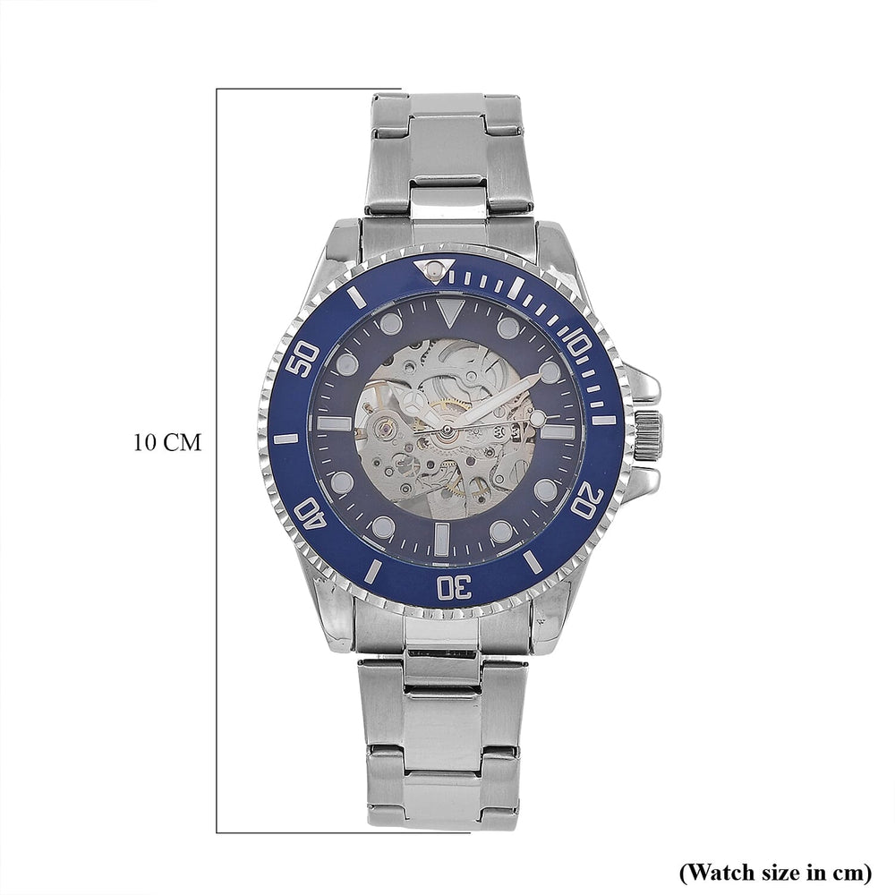 Genoa Time Limited Edition Automatic Skeleton Dial Watch - 3ATM Water Resistant - Presented in a gift box - Blue