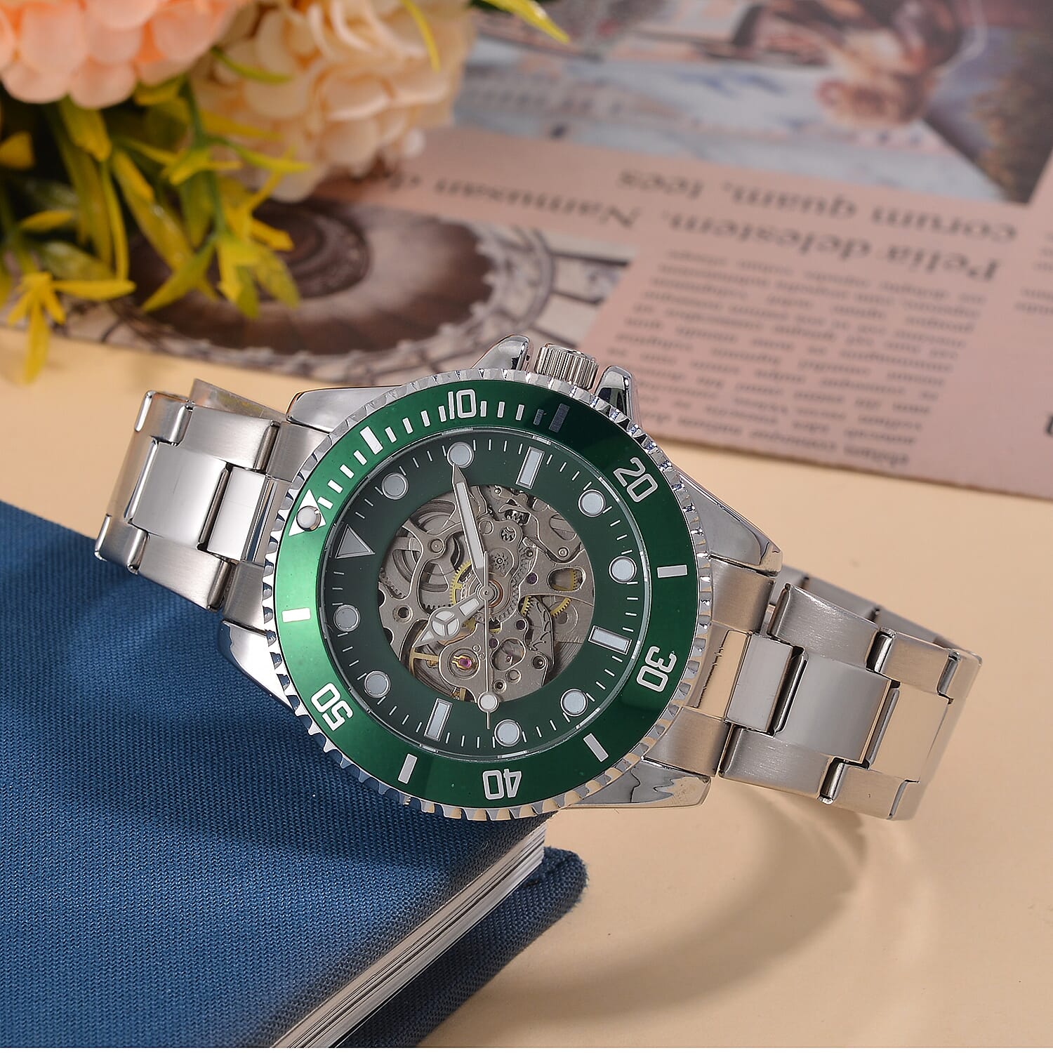 Genoa Time Limited Edition Automatic Skeleton Dial Watch - 3ATM Water Resistant - Presented in a gift box - Green
