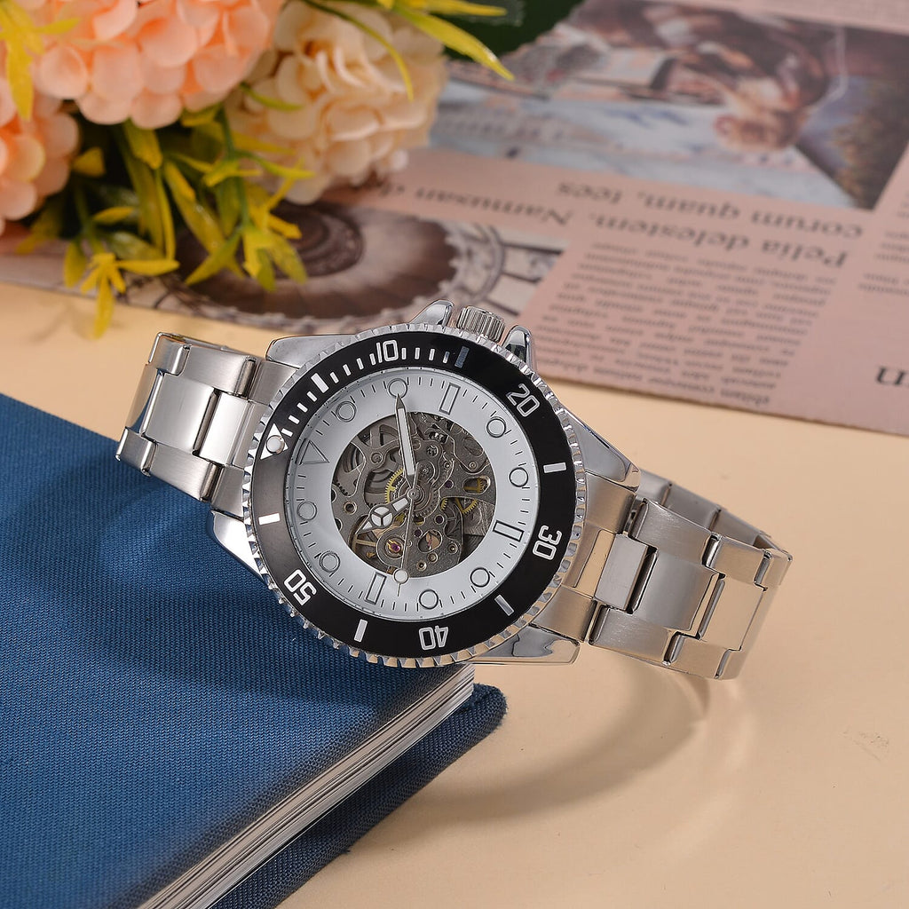 Genoa Time Limited Edition Automatic Skeleton Dial Watch - 3ATM Water Resistant - Presented in a gift box - Black