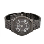 STRADA Japanese Movement Water Resistant Black Sunshine Hydraulic Dial Watch with Black Color Stainless Steel Strap