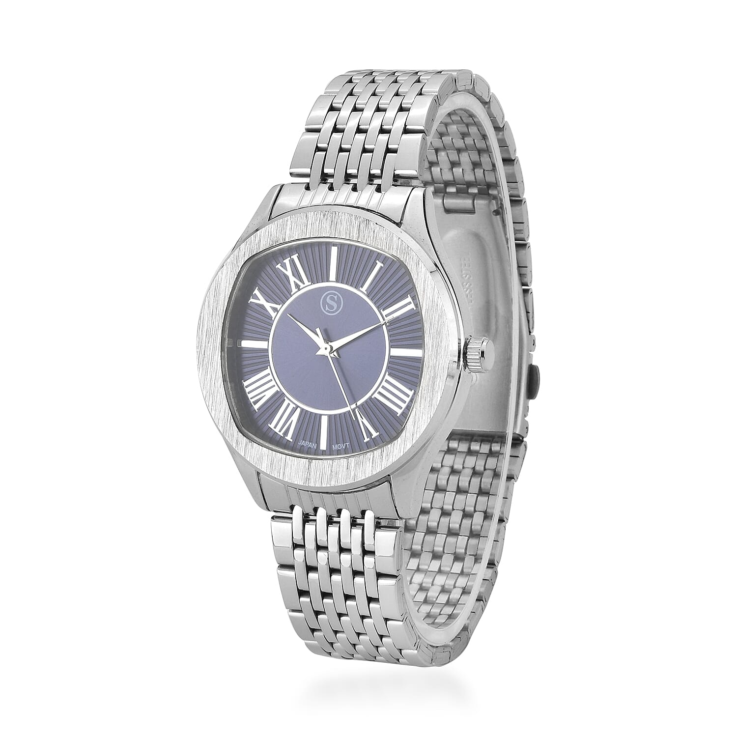 STRADA Japanese Movement Water Resistant Blue Sunshine Hydraulic Dial Watch with Stainless Steel Strap