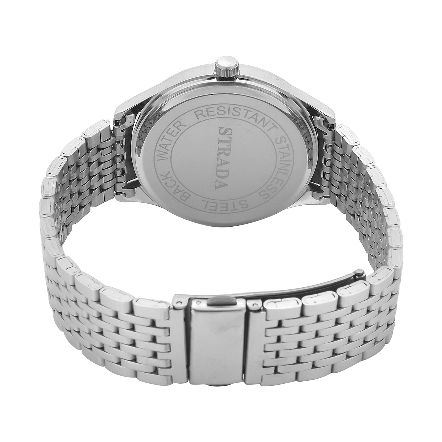 STRADA Japanese Movement Water Resistant Blue Sunshine Hydraulic Dial Watch with Stainless Steel Strap