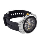 STRADA Japanese Movement Water Resistant Hydraulic Dial Watch with Black Colour Silicone Strap