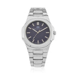 ONE TIME DEAL - Majesty Miyota 2035 Movement 3ATM Water Resistant Navy Blue Hydraulic Dial Watch with Silver Colour Strap