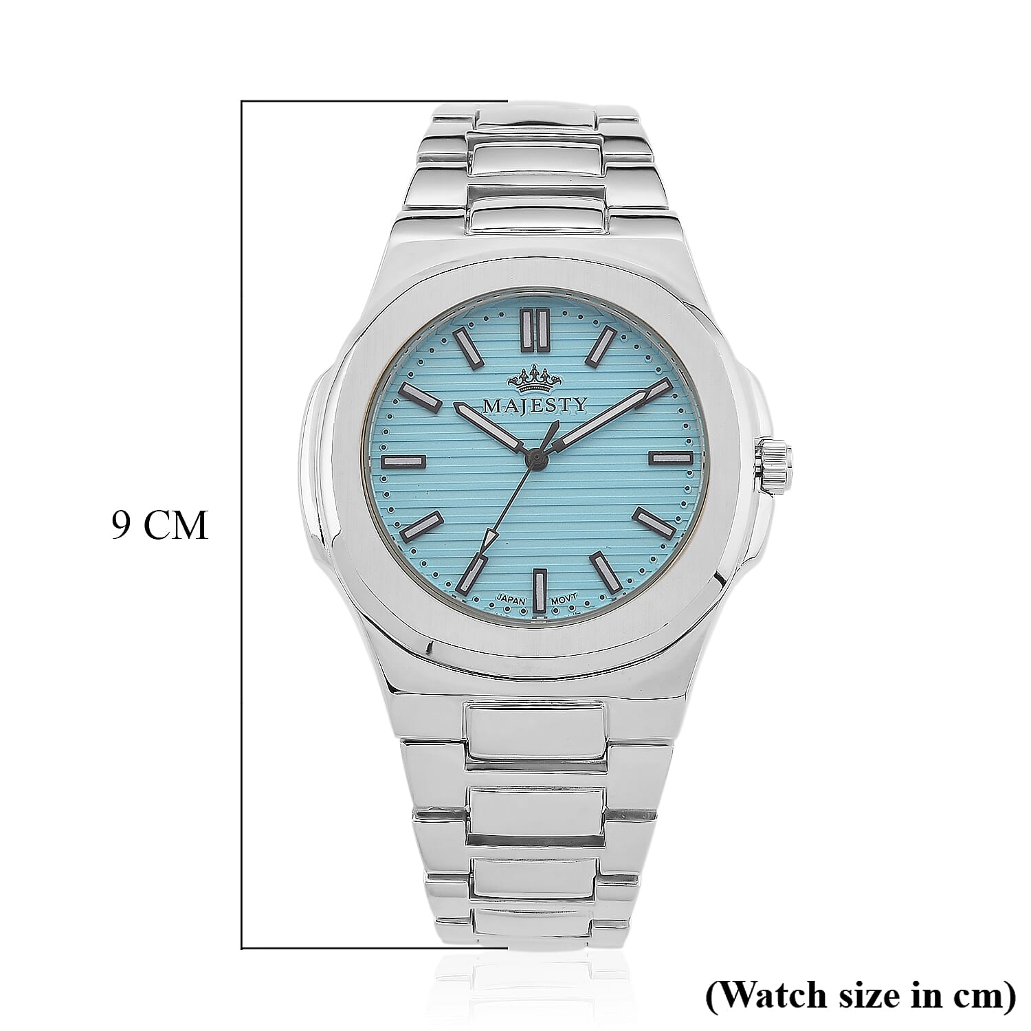Miyota 2035 Movement 3ATM Water Resistant Sky Blue Hydraulic Dial Watch with Silver Colour Chain Strap
