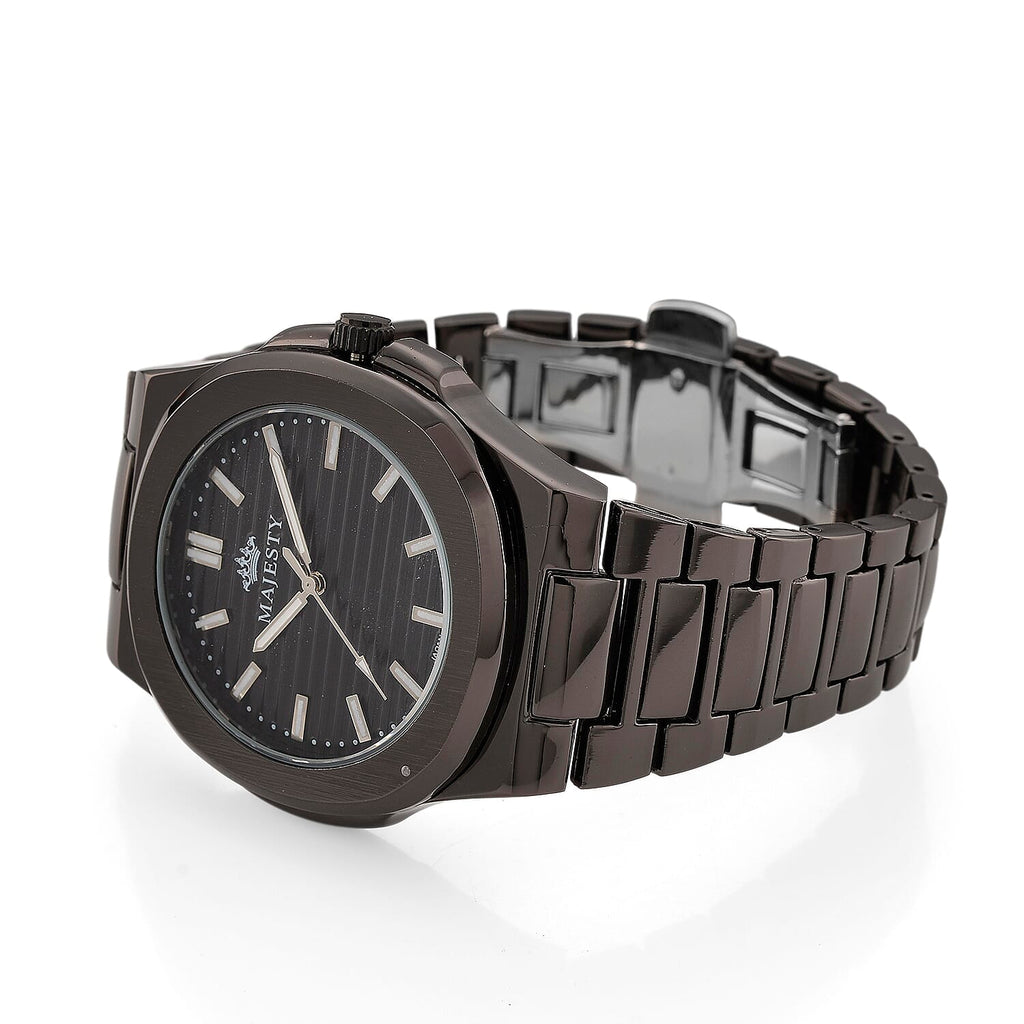 Majesty Miyota 2035 Movement 3ATM Water Resistant Black Hydraulic Dial Watch with Black Colour Chain Strap