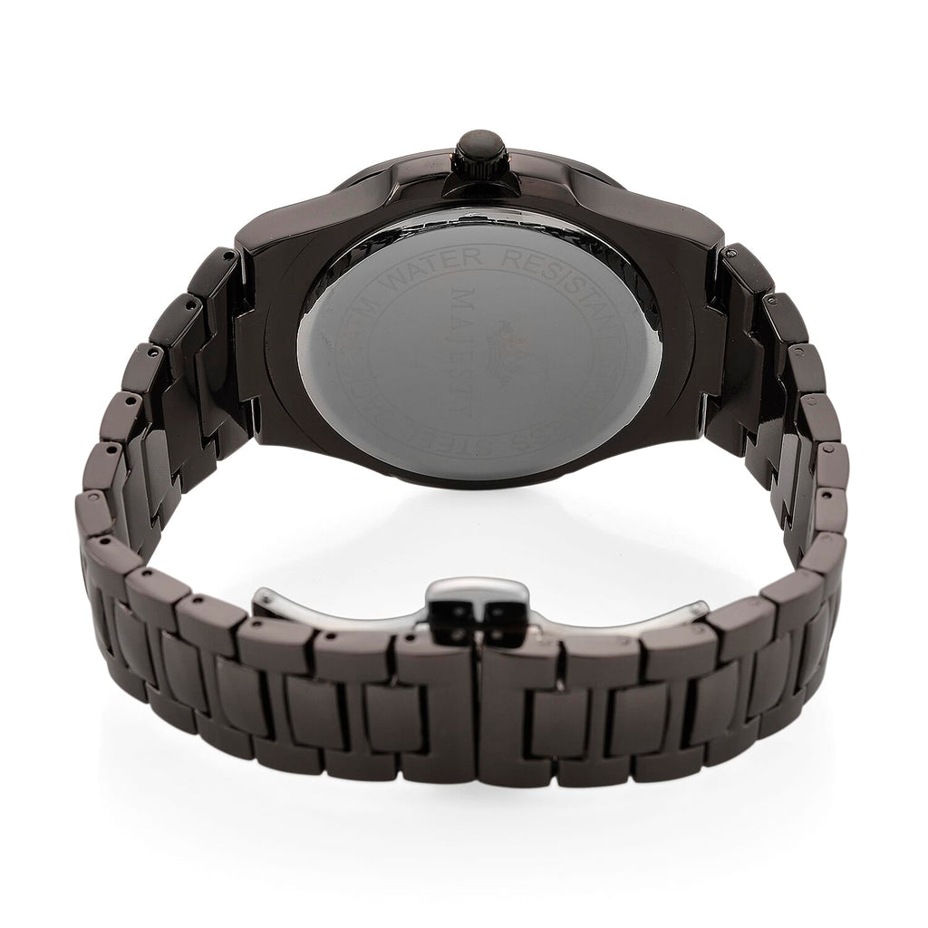 Majesty Miyota 2035 Movement 3ATM Water Resistant Black Hydraulic Dial Watch with Black Colour Chain Strap