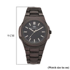 Majesty Miyota 2035 Movement 3ATM Water Resistant Black Hydraulic Dial Watch with Black Colour Chain Strap