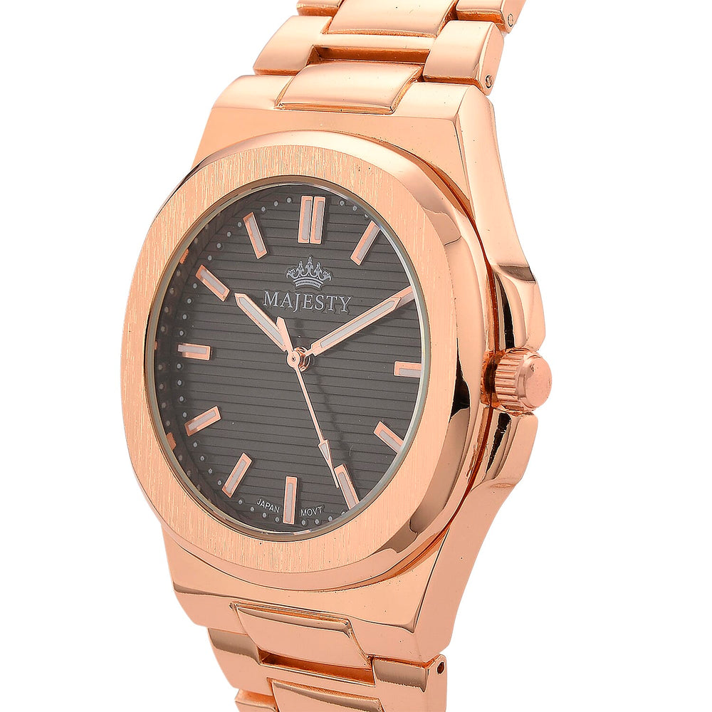 Majesty Miyota 2035 Movement 3ATM Water Resistant Gray Hydraulic Dial Watch with Rose Gold Colour Chain Strap
