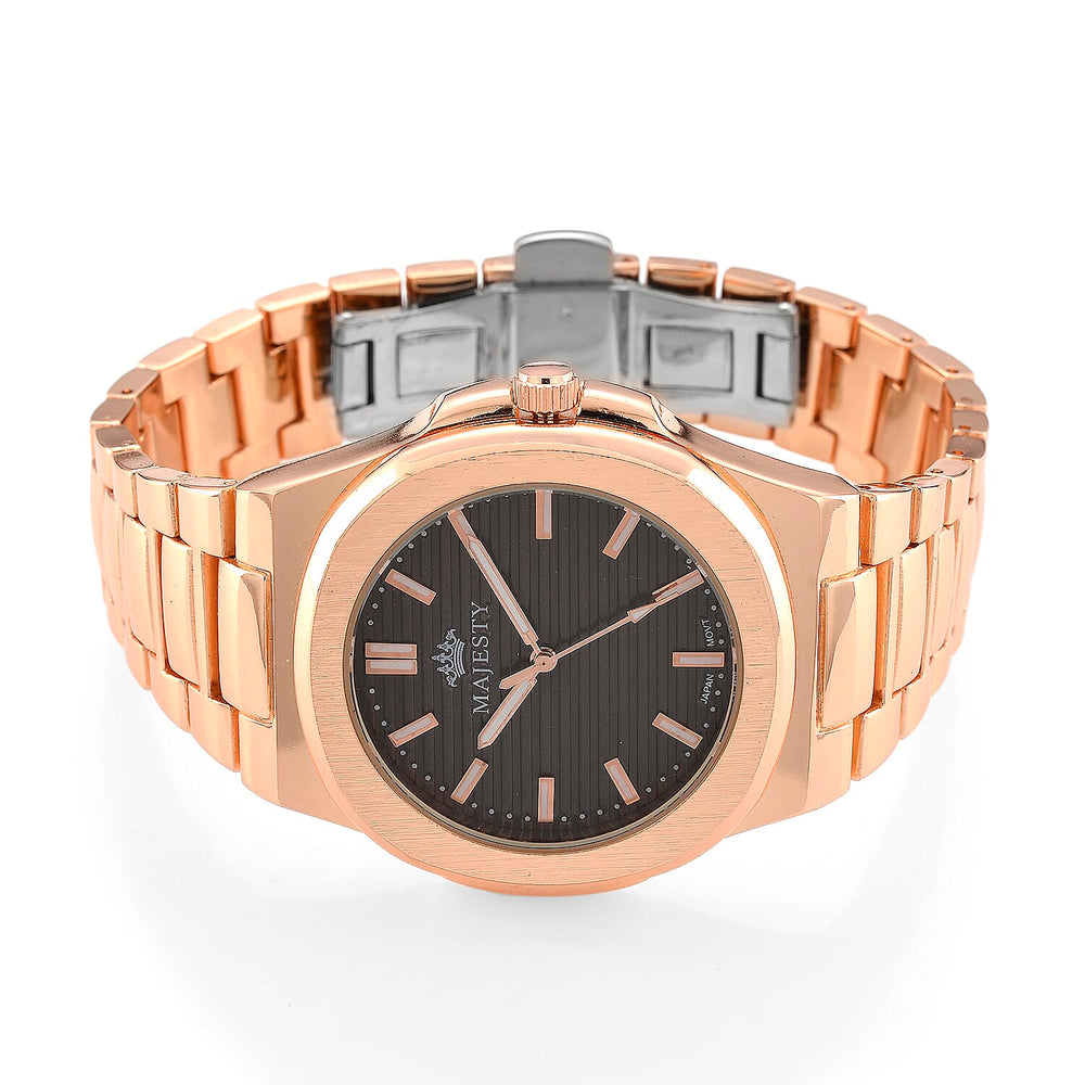 Majesty Miyota 2035 Movement 3ATM Water Resistant Gray Hydraulic Dial Watch with Rose Gold Colour Chain Strap