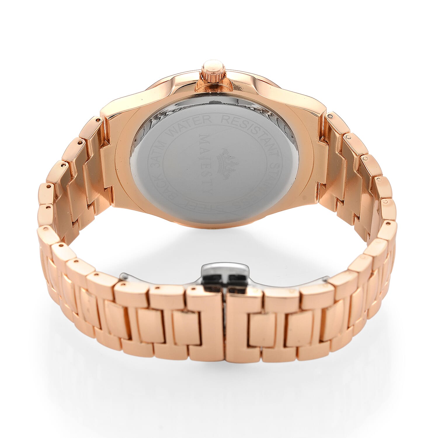 ONE TIME DEAL- Majesty Miyota 2035 Movement 3ATM Water Resistant Green Gradient Hydraulic Dial Watch with Rose Gold Colour Strap
