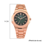 ONE TIME DEAL- Majesty Miyota 2035 Movement 3ATM Water Resistant Green Gradient Hydraulic Dial Watch with Rose Gold Colour Strap