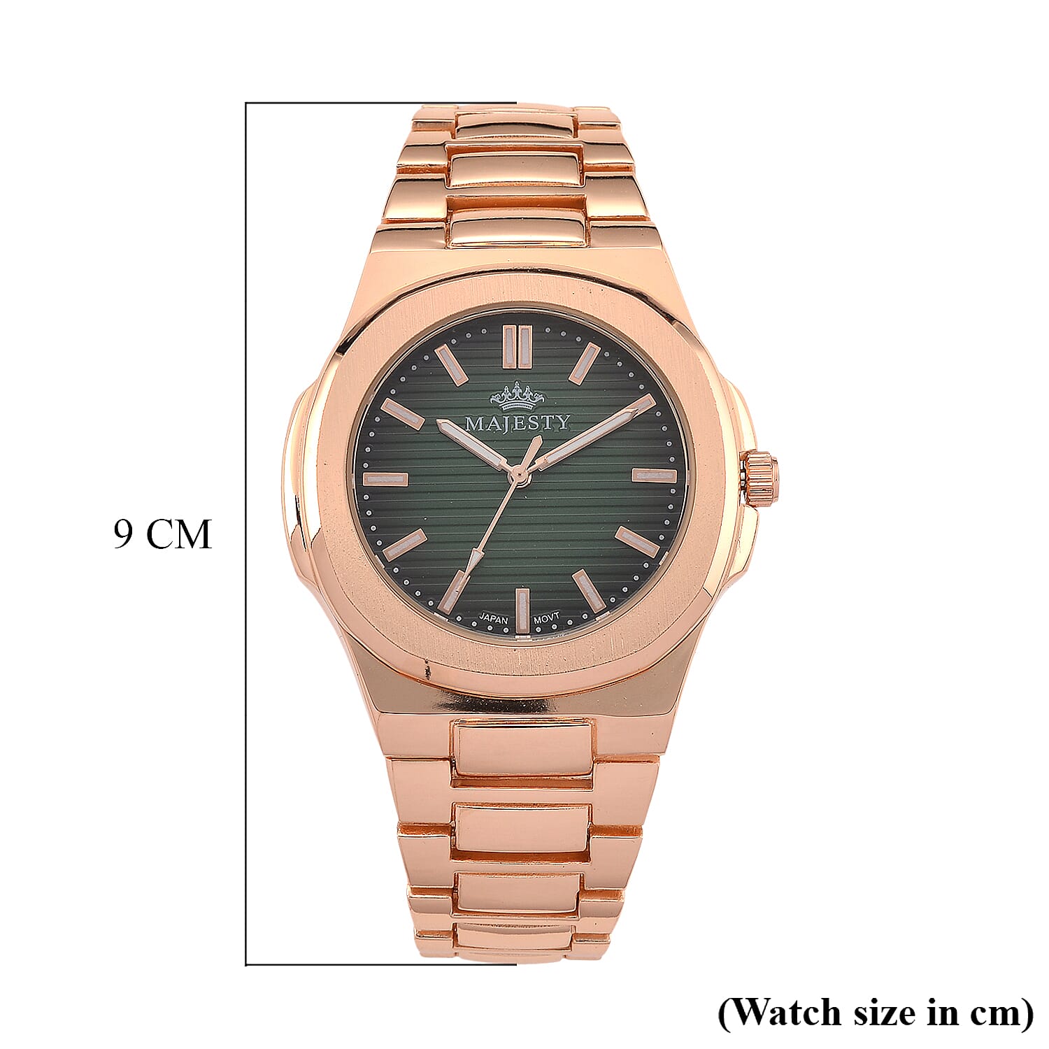 ONE TIME DEAL- Majesty Miyota 2035 Movement 3ATM Water Resistant Green Gradient Hydraulic Dial Watch with Rose Gold Colour Strap