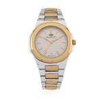 Majesty Miyota 2035 Movement 3ATM Water Resistant Silver Hydraulic Dial Watch with Two-Tone Chain Strap
