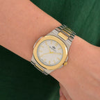 Majesty Miyota 2035 Movement 3ATM Water Resistant Silver Hydraulic Dial Watch with Two-Tone Chain Strap