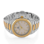 Majesty Miyota 2035 Movement 3ATM Water Resistant Silver Hydraulic Dial Watch with Two-Tone Chain Strap